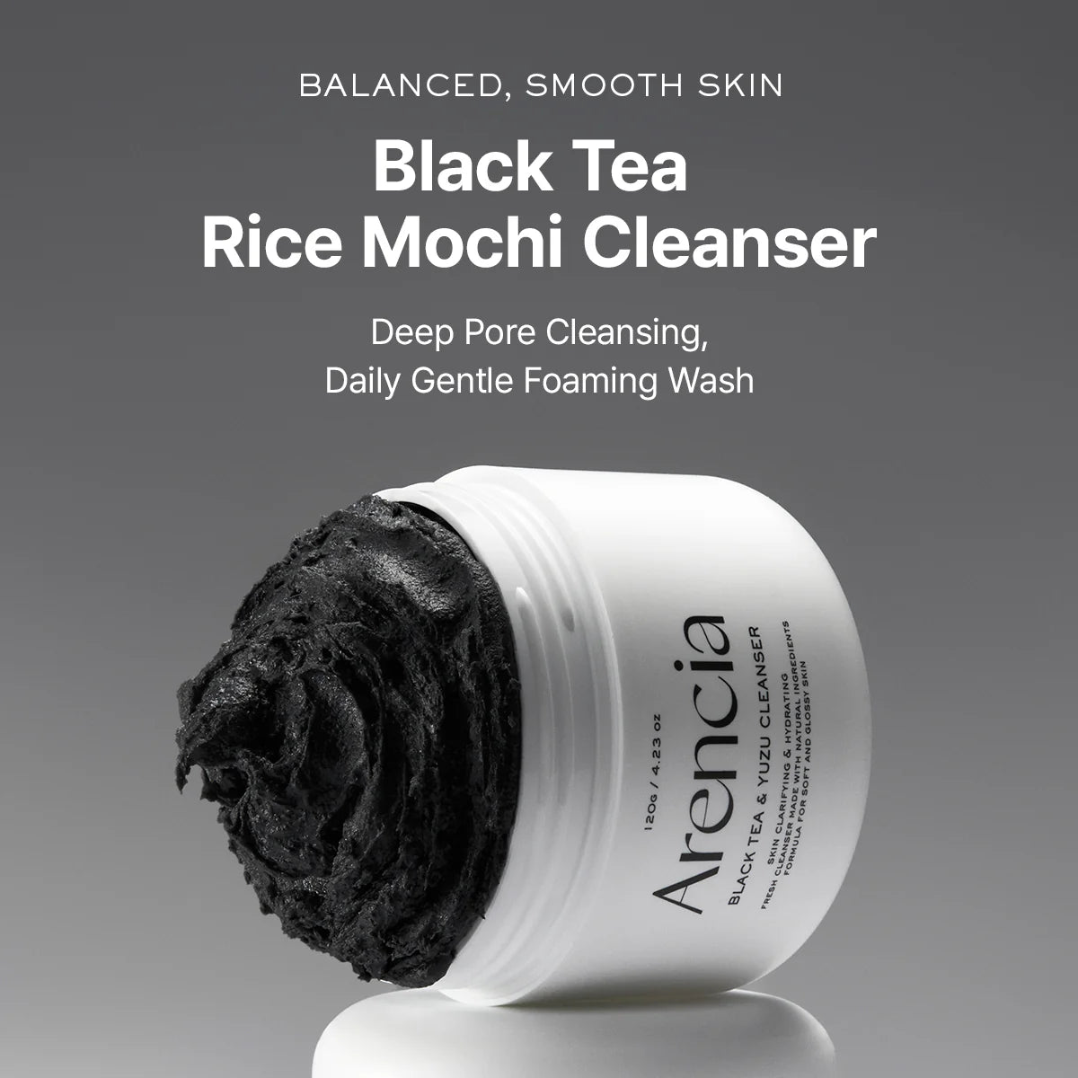 Arencia - Black Tea Rice Mochi Cleanser, 4.23oz / 120g