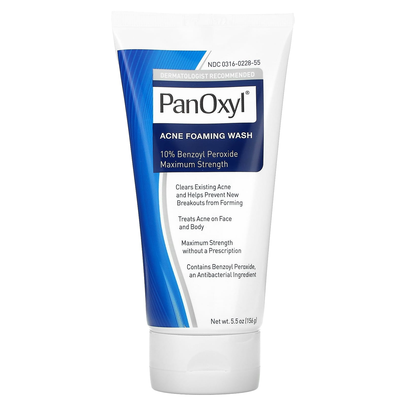 PanOxyl® Acne Foaming Wash Benzoyl Peroxide 10% Maximum Strength 5.5 oz (156 g)