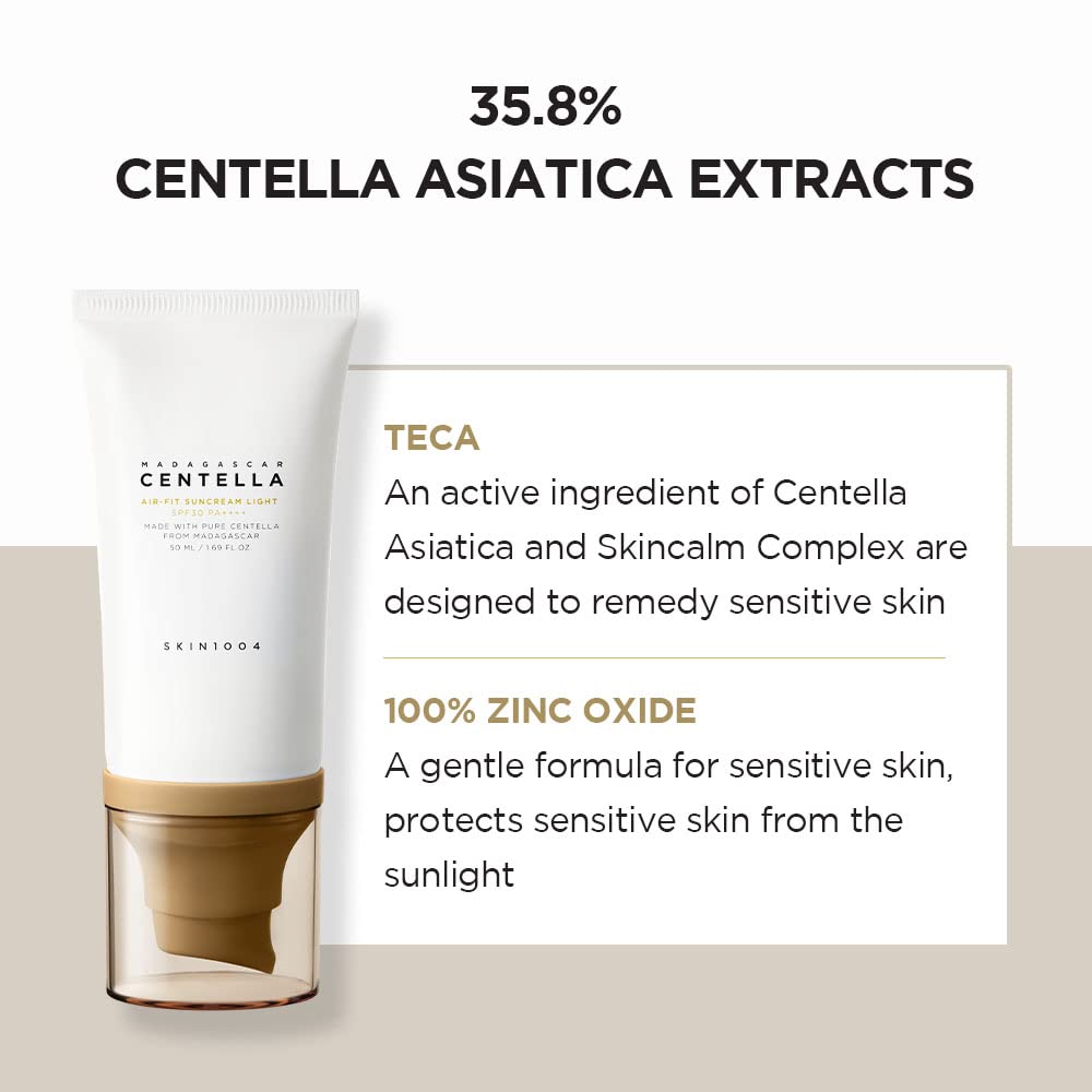SKIN1004 Madagascar Centella Air-Fit Suncream Light SPF 30 PA ++++, 50 ml