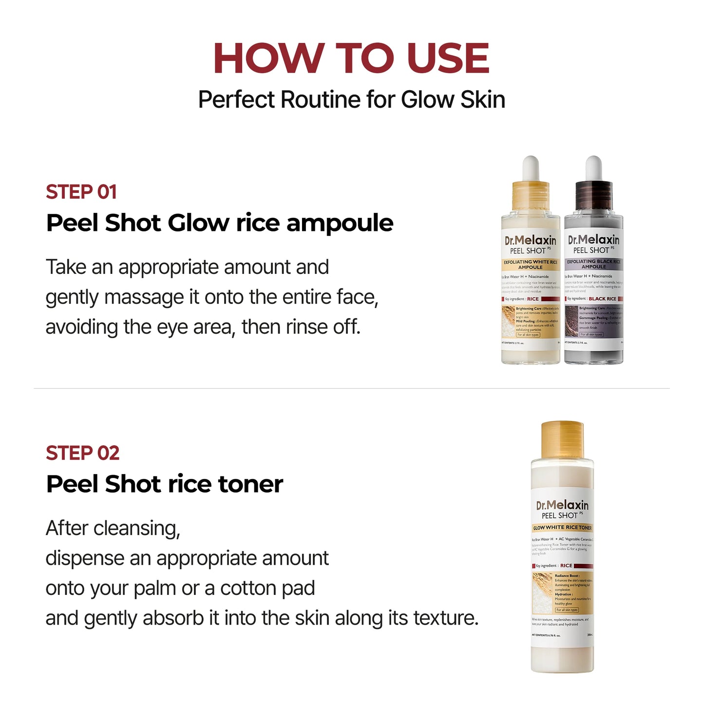 Dr.Melaxin - Peel Shot Glow White Rice Toner - 200ml