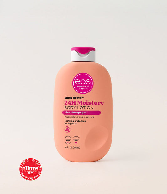 EOS Shea Better Body Lotion Pink Champagne bottle