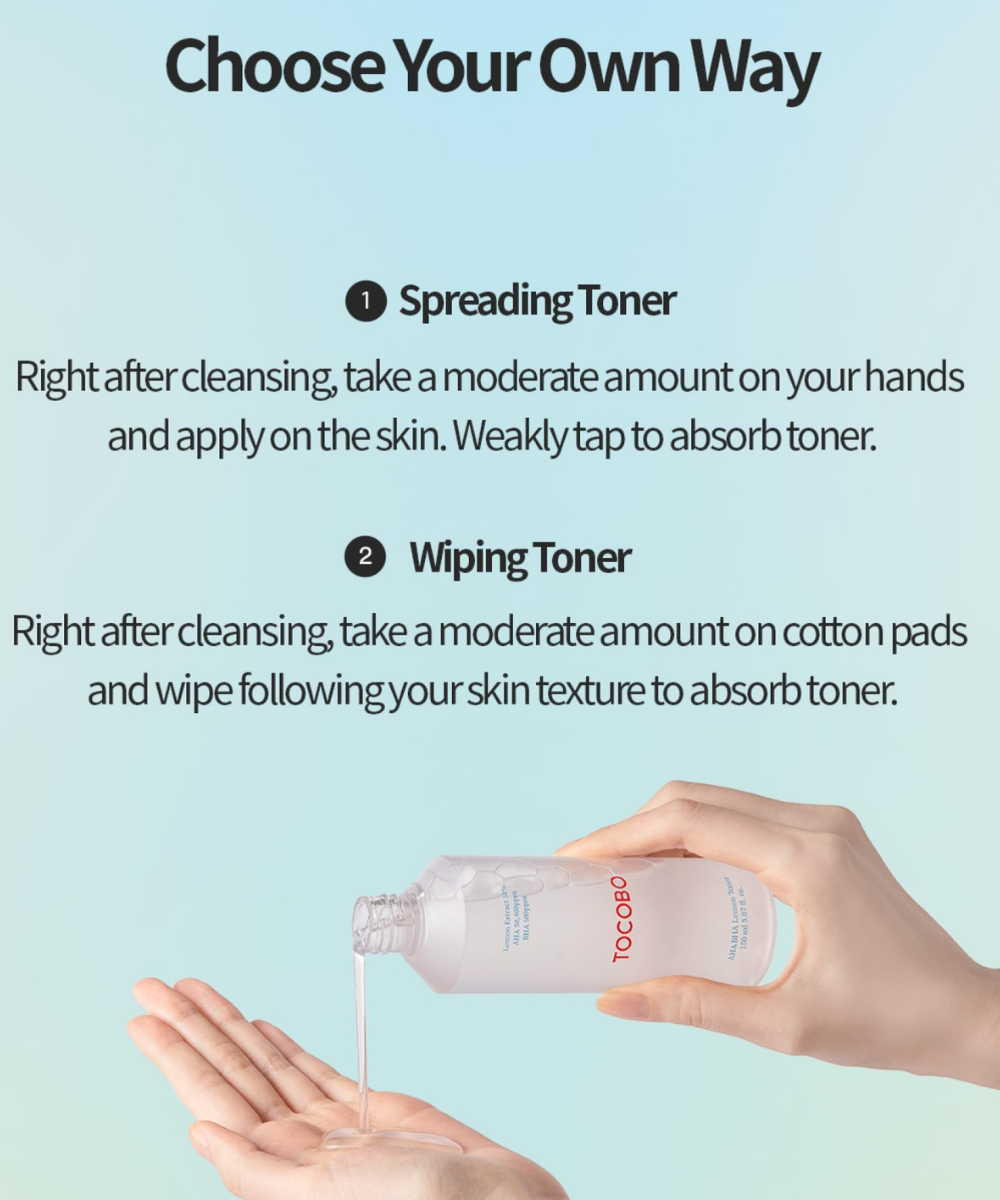 TOCOBO: AHA BHA LEMON TONER 150ML