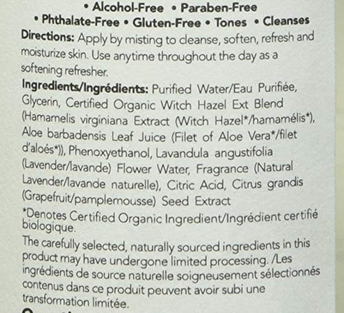 Witch Hazel Alcohol-Free Facial Mist Toner with Aloe Vera Formula Lavender - 8 fl. oz.