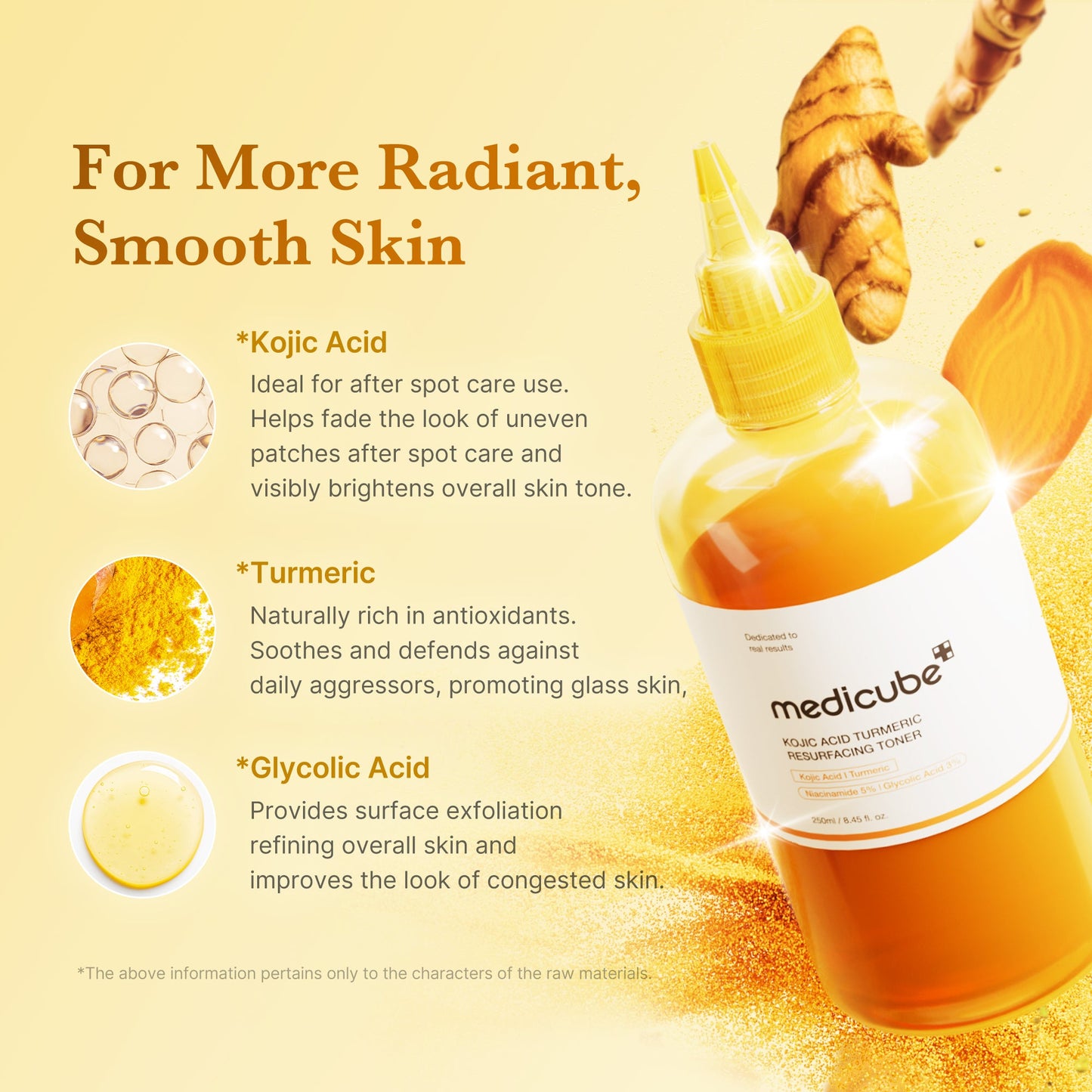 Medicube Kojic Acid Turmeric Resurfacing Toner key ingredients