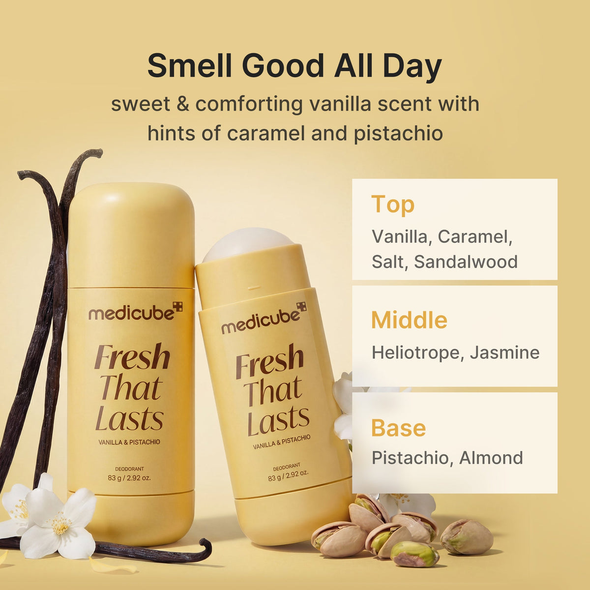 Medicube deodorant stick being applied to underarm