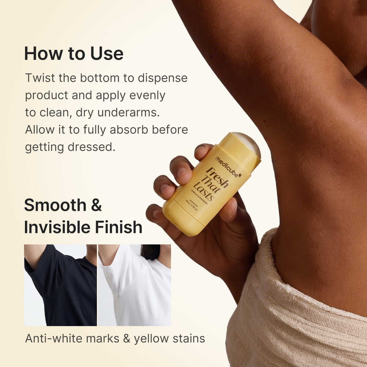 Medicube Vanilla & Pistachio Deodorant fragrance notes and formula highlights