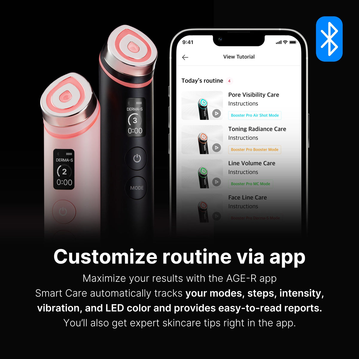 Medicube AGE-R Booster Pro Black in use on skin