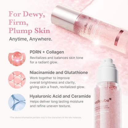 Medicube PDRN Pink Collagen Glow Jelly Mist Serum key ingredients