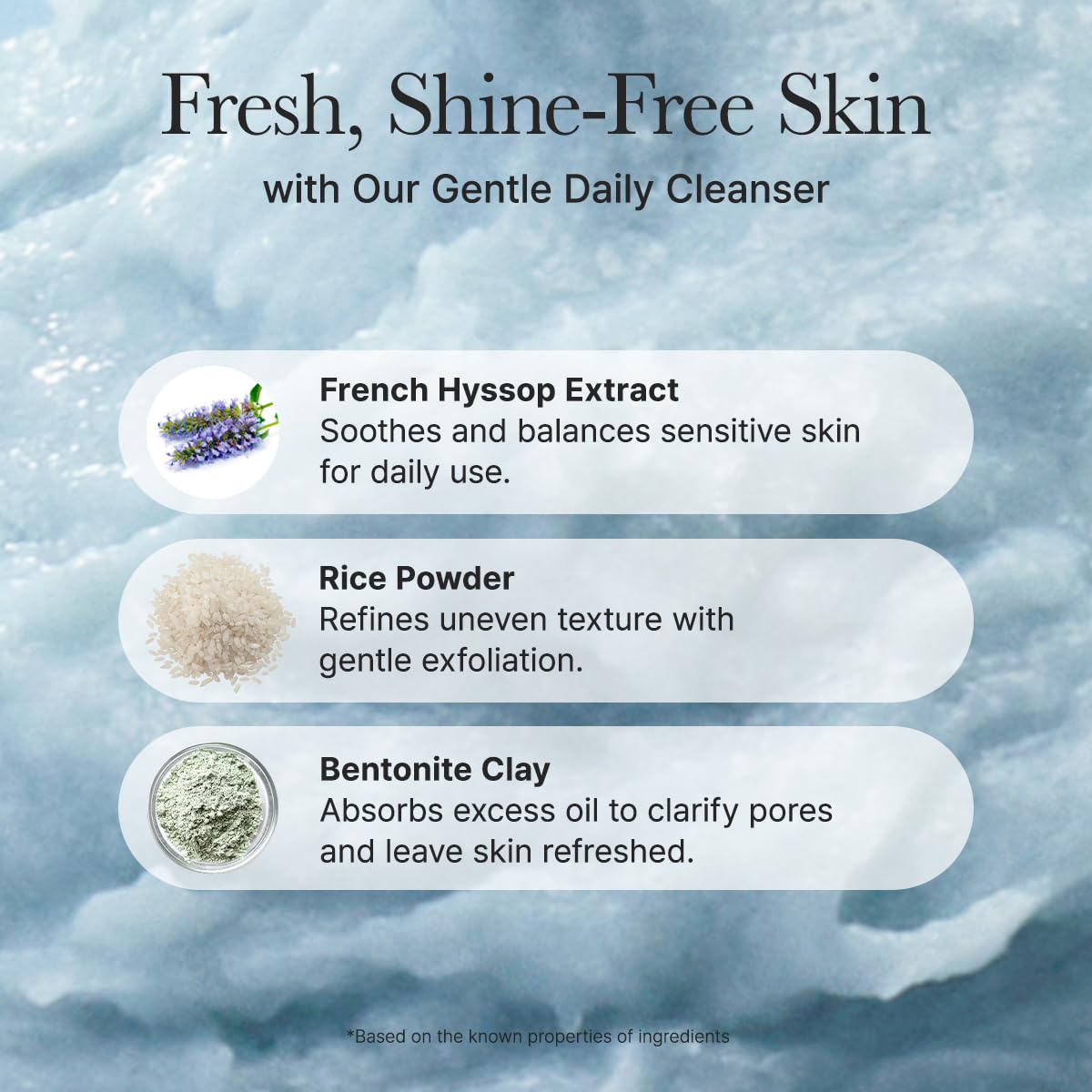Arencia - Fresh Blue Hyssop Rice Mochi Cleanser, 4.23oz / 120g