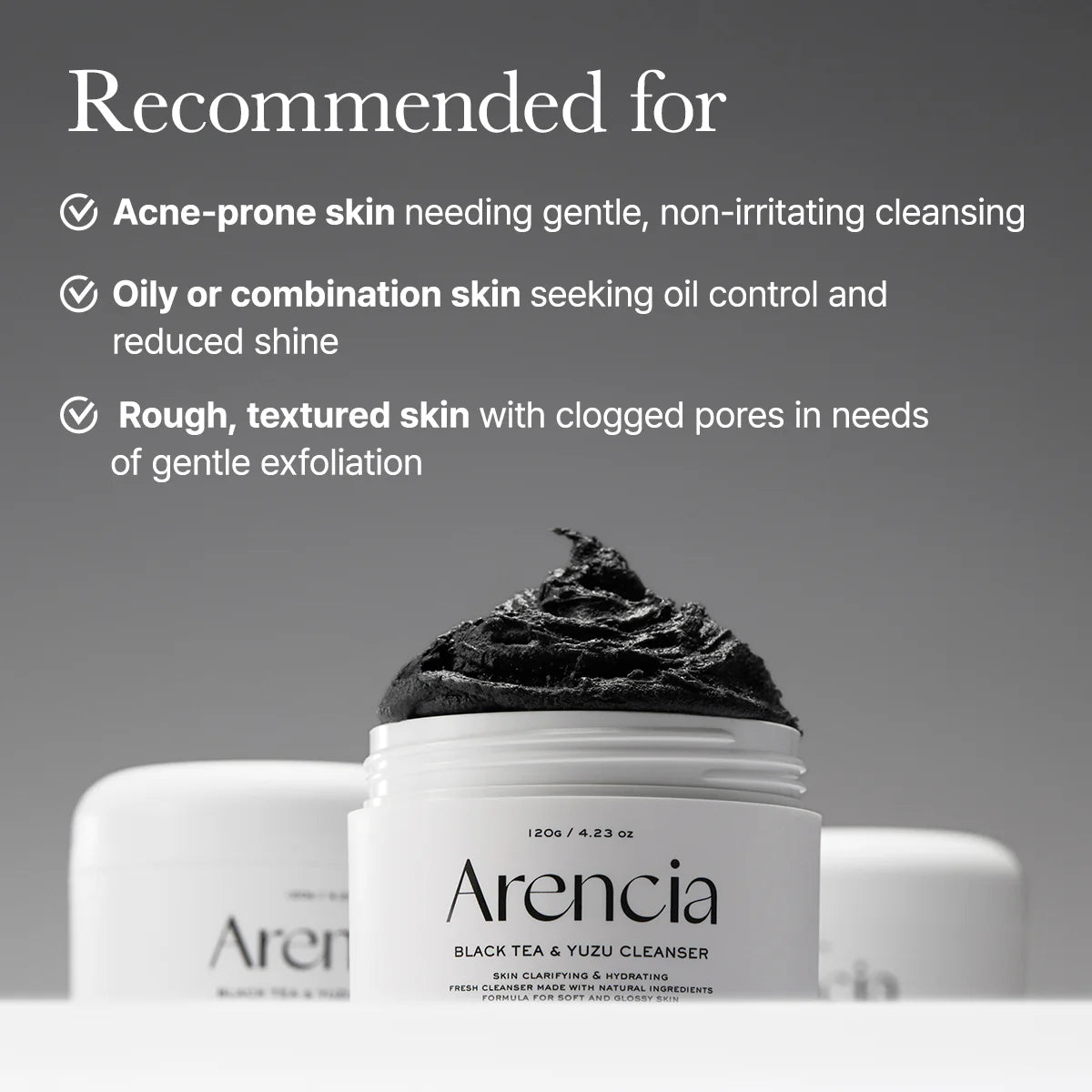 Arencia - Black Tea Rice Mochi Cleanser, 4.23oz / 120g