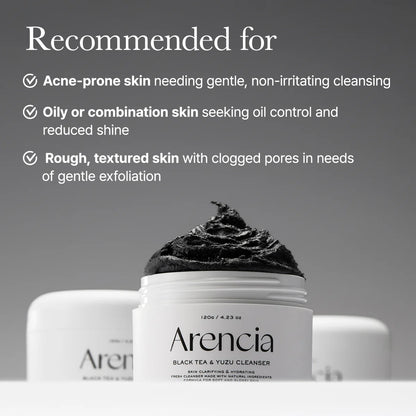 Arencia - Black Tea Rice Mochi Cleanser, 4.23oz / 120g