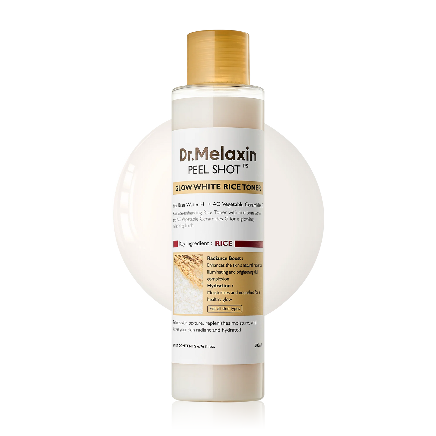 Dr.Melaxin - Peel Shot Glow White Rice Toner - 200ml