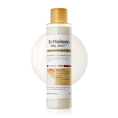 Dr.Melaxin - Peel Shot Glow White Rice Toner - 200ml