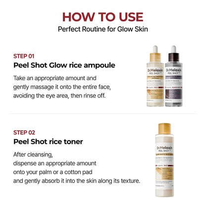 Dr.Melaxin - Peel Shot Glow White Rice Toner - 200ml