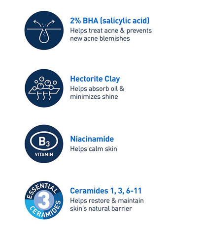 Cerave Acne Control Cleanser, 2% Salicylic Acid Acne Treatment, with 3 essential ceramides, hectorite clay & niacinamide 237 ml