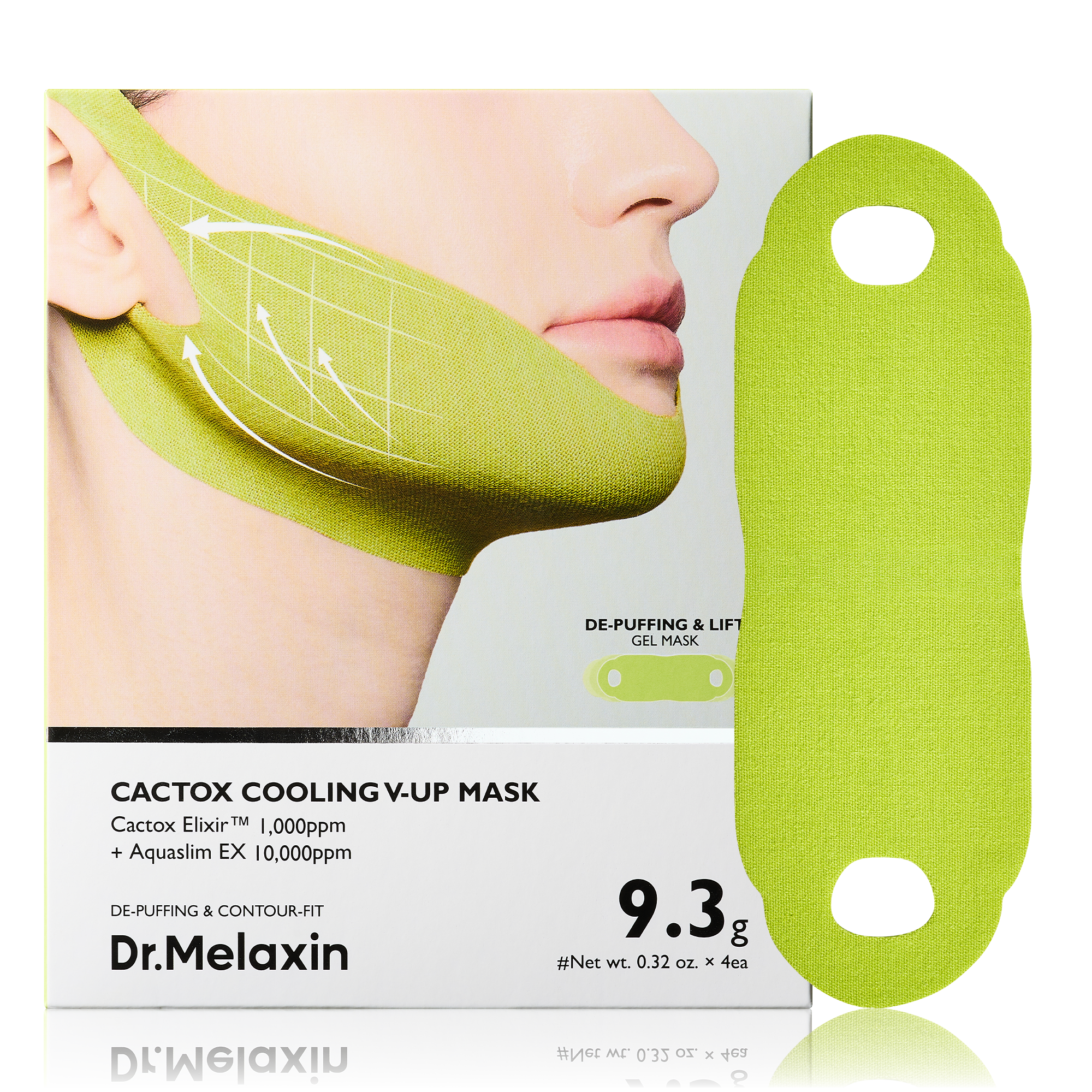 Dr.Melaxin Cactox Cooling V-UP Mask Set packaging, 4 sheets