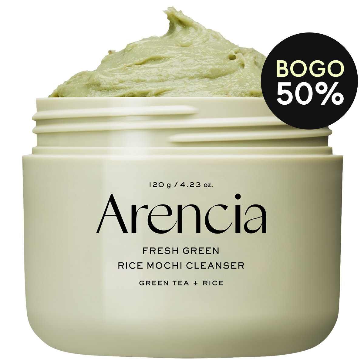 Arencia Fresh Green Rice Mochi Cleanser jar