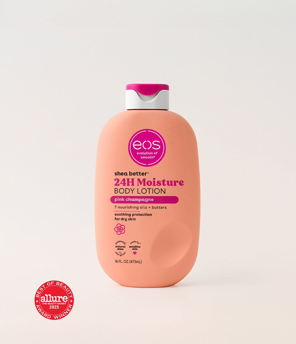 EOS Shea Better Body Lotion Pink Champagne bottle