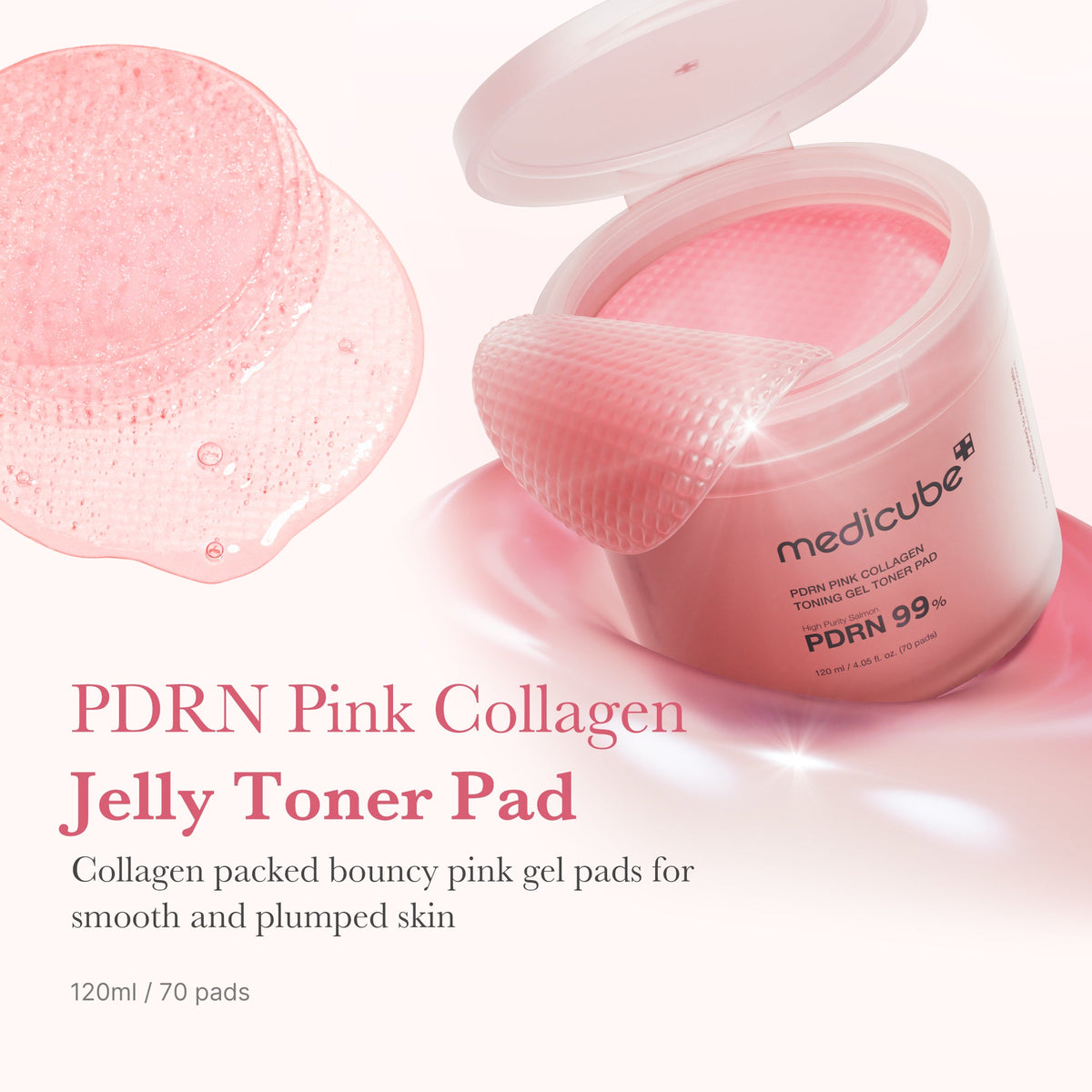 Medicube PDRN toner pad essence and gel pad tray