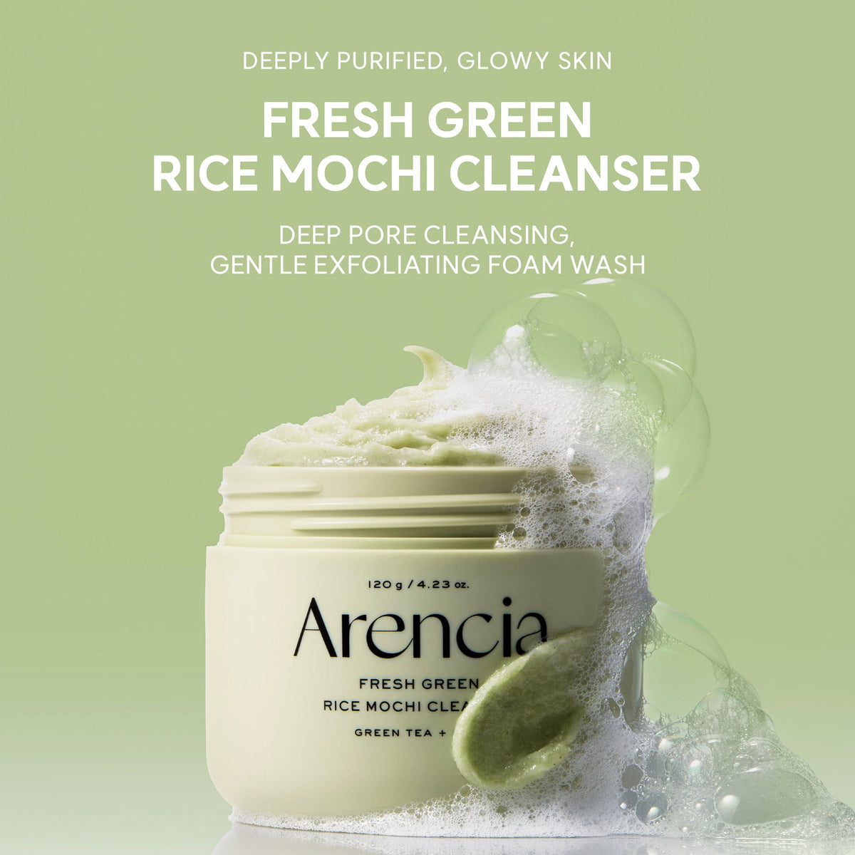 Arencia Fresh Green Rice Mochi Cleanser texture