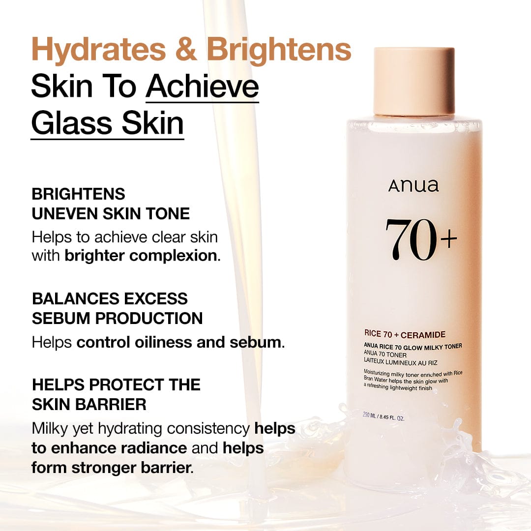 Anua Rice 70 Glow Milky Toner key ingredients