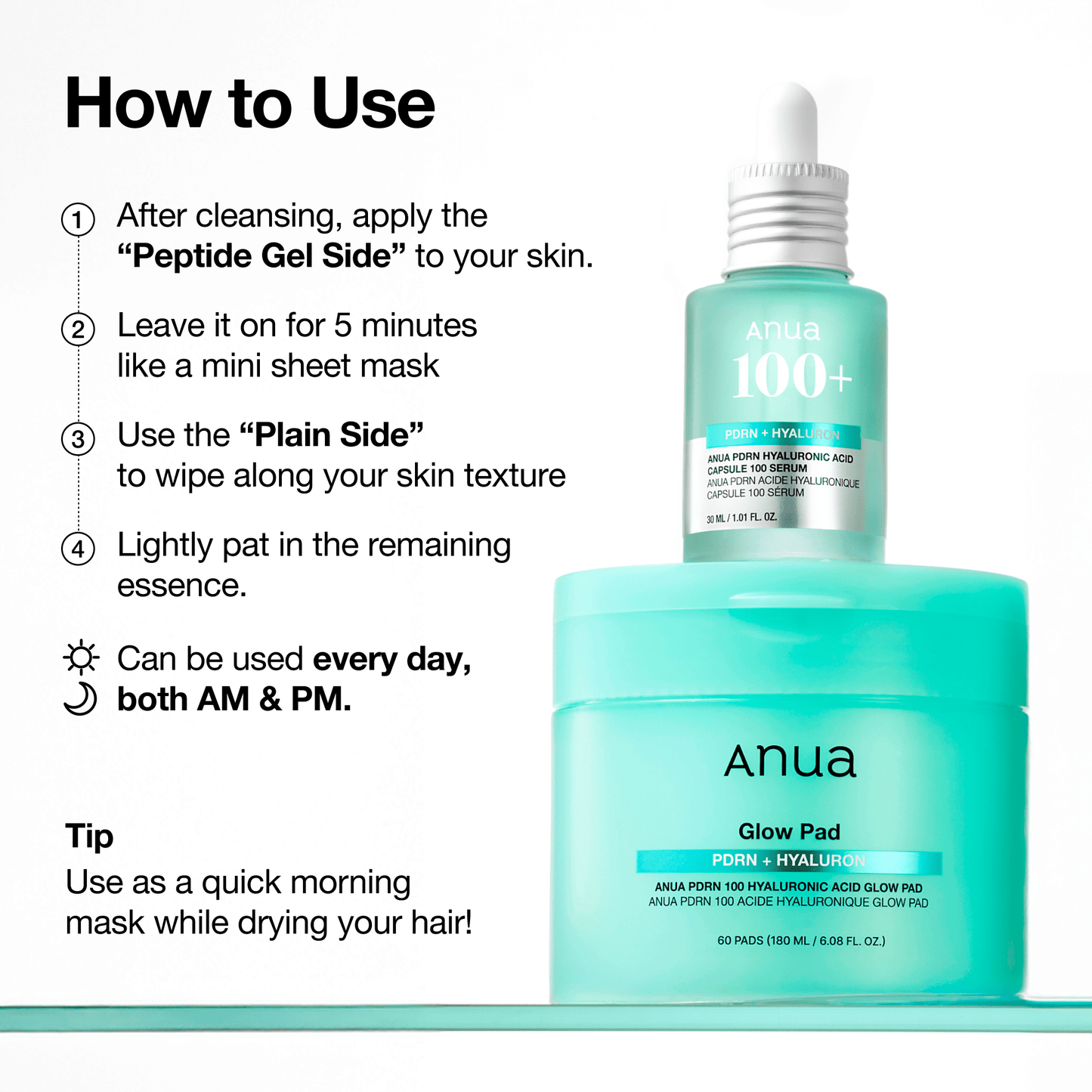 Anua PDRN 100 Hyaluronic Acid Glow Pad details