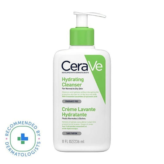 CeraVe Hydrating Facial Cleanser, Daily Face Wash for Normal to Dry Skin, 8oz, 12oz & 16oz