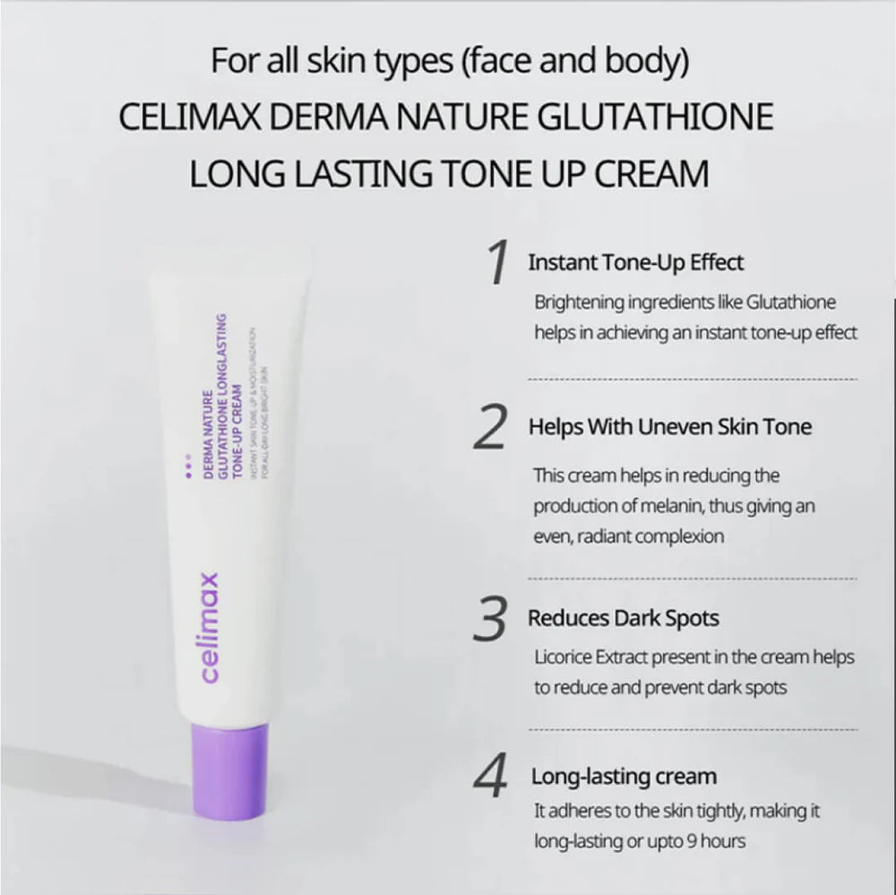 Celimax - Derma Nature Glutathione Longlasting Tone-Up Cream - 35ml