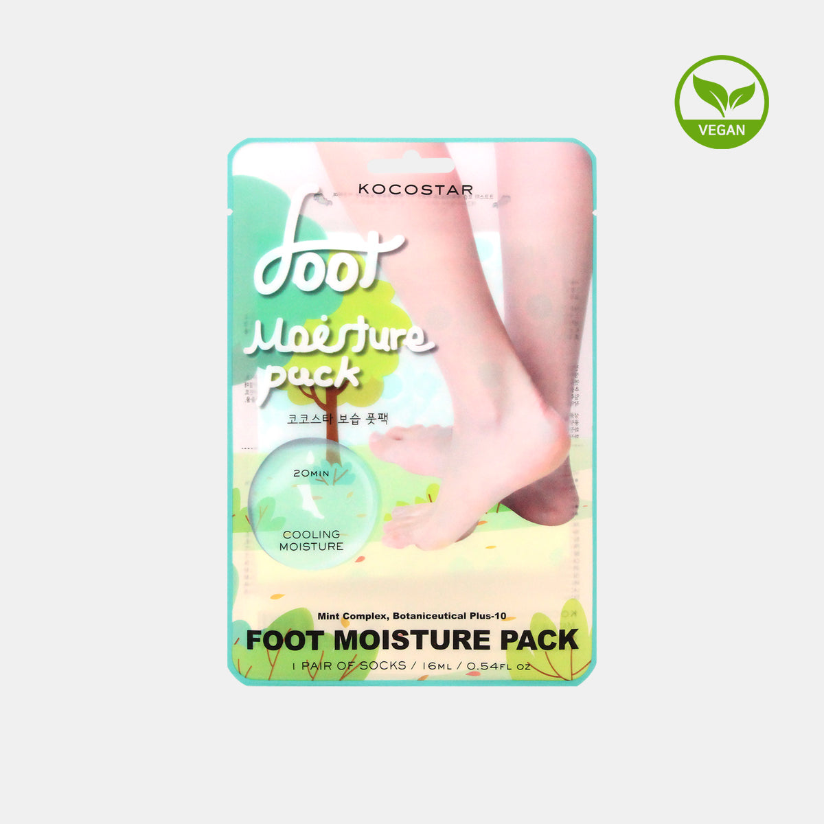 KocoStar Foot Moisture Pack Cooling Moisture With Mint Comlex,Botaniceutical Plus-10  16Ml