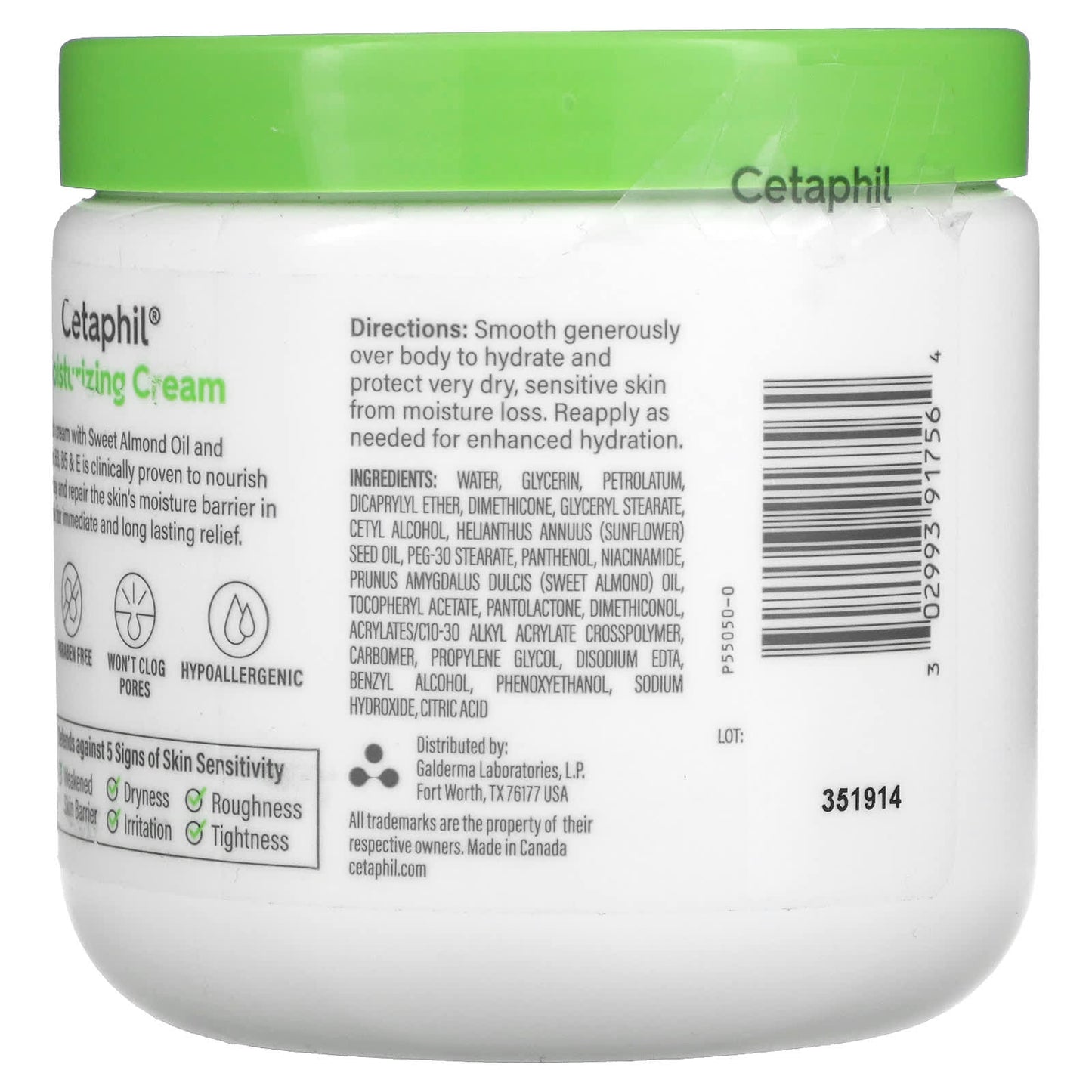 Cetaphil Moisturizing Cream for Dry, Sensitive Skin, Body, 3oz,16 oz & 20 oz