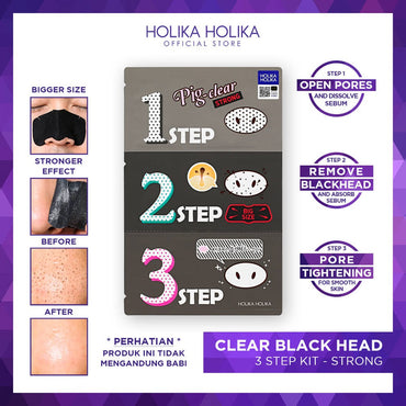 Holika Holika Pig Nose Clear Black Head 3 Step Kit Strong