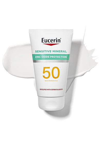 Eucerin, Sensitive Mineral, Lightweight Sunscreen Lotion, SPF 50, Fragrance Free