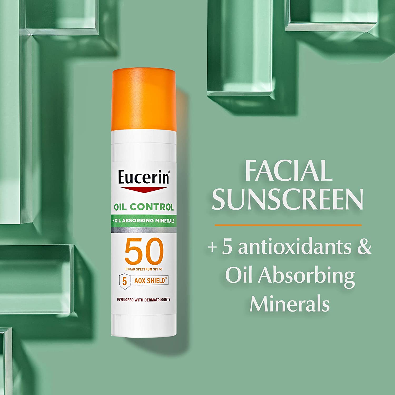 Eucerin, Oil Control, Lightweight Sunscreen Lotion for Face, SPF 50