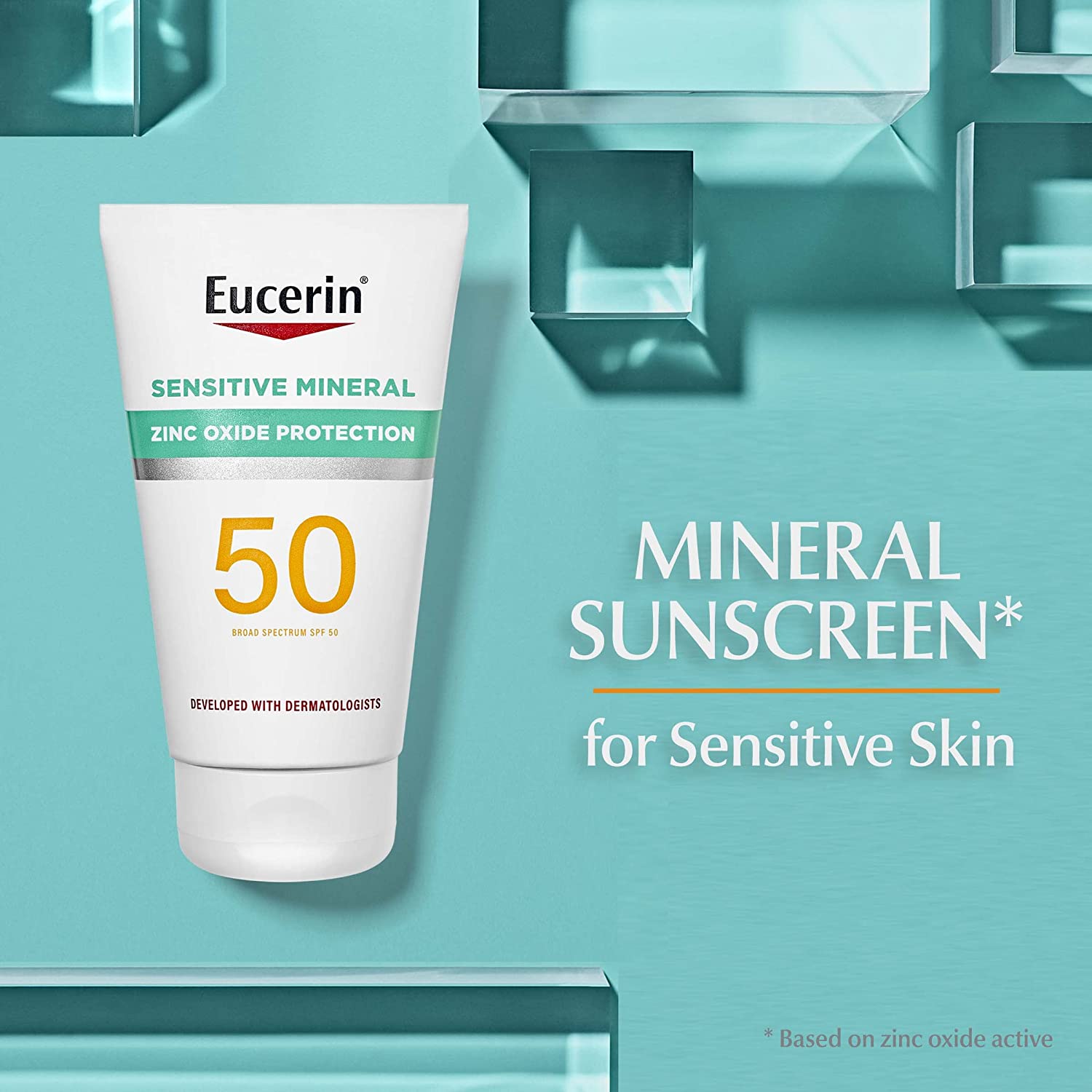 Eucerin, Sensitive Mineral, Lightweight Sunscreen Lotion, SPF 50, Fragrance Free