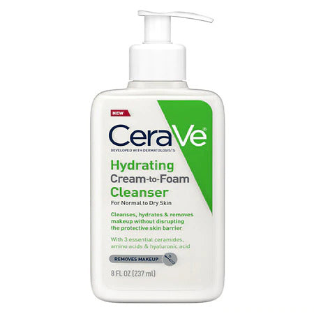 Hydrating Cream-to-Foam Face Cleanser,Normal to Dry Skin ( 8, 12 & 16 oz)