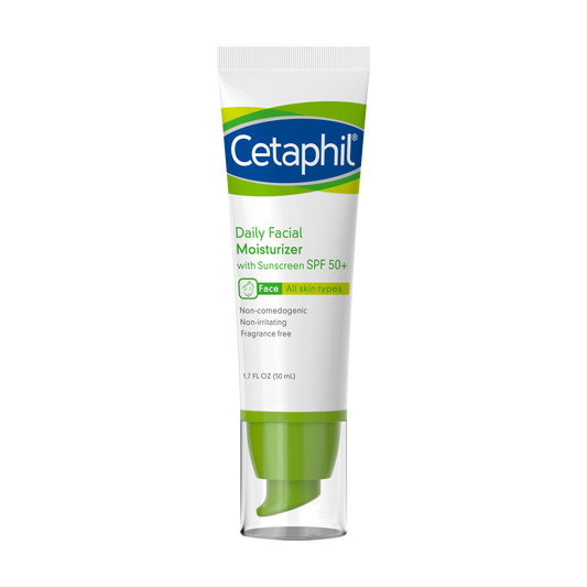 Cetaphil Daily Facial Moisturizer Broad Spectrum SPF50, Fragrance Free, 1.7 Fl Oz