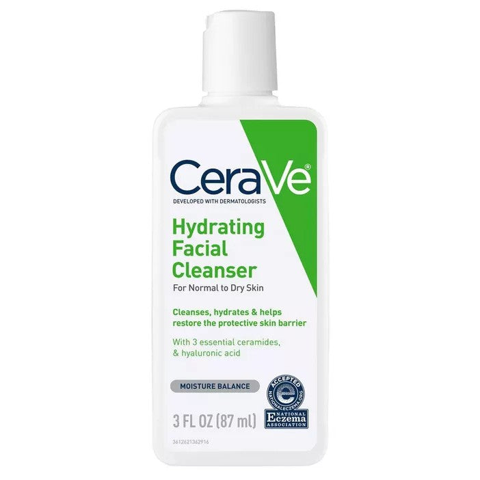 CeraVe Hydrating Facial Cleanser, For Normal to Dry Skin, 3 fl oz (87 ml)