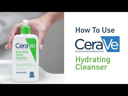 CeraVe Hydrating Facial Cleanser, Daily Face Wash for Normal to Dry Skin, 8oz, 12oz & 16oz